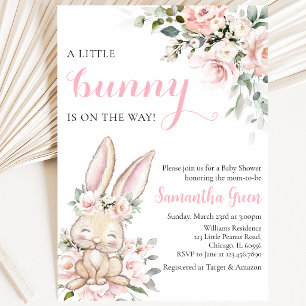 A Little Bunny is on the way Baby Shower Invitation