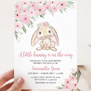 A Little Bunny is on the way Baby Shower Invitation