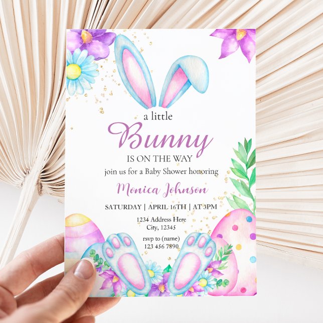 A Little Bunny is on the Way Baby Shower Invitation (Creator Uploaded)