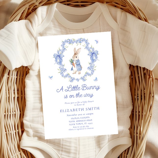 A Little Bunny Is On The Way Baby Shower Invitation (Creator Uploaded)