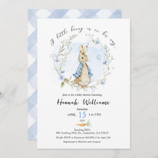 A little bunny is on the way baby shower Invite
