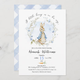A little bunny is on the way baby shower Invite
