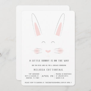A little bunny is on the way baby shower invite