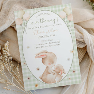 A Little Bunny Is on the Way Baby Shower Party Invitation