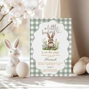 A little Bunny is on the way Easter baby shower Invitation