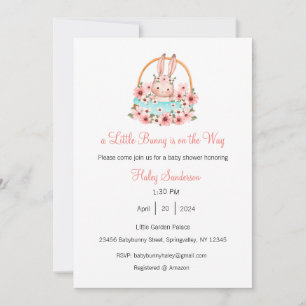 A Little Bunny is on the Way Invitation, Baby Invitation