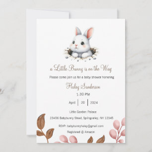 A Little Bunny is on the Way Invitation, Baby  Invitation