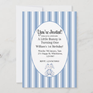 A Little Bunny is Turning One Invitation