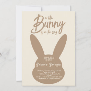 A little Bunny Minimal Gender Neutral Baby Shower Invitation