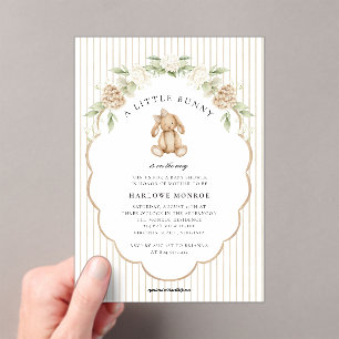 A Little Bunny Neutral Baby Shower Invitation