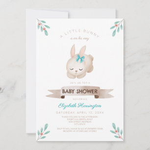 A Little Bunny Spring Boy Baby Shower Invitation