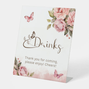 A Little Butterfly Baby Shower Drinks Pedestal Sig Sign