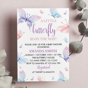 A Little Butterfly Baby Shower Invitation 