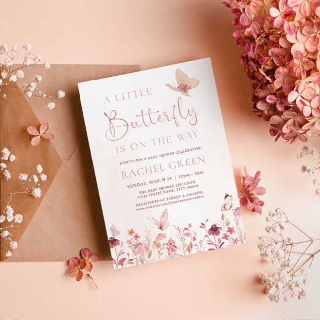 A Little Butterfly Baby Shower Invitation (Creator Uploaded)