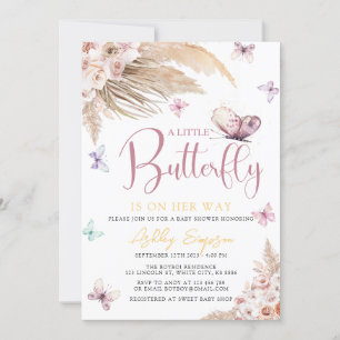 A Little Butterfly Baby Shower Invitation