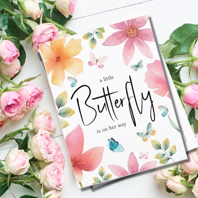 A Little Butterfly Baby Shower  Invitation Postcard (Creator Uploaded)