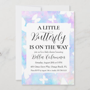 a little butterfly baby shower invitations