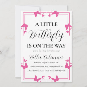 a little butterfly baby shower invitations