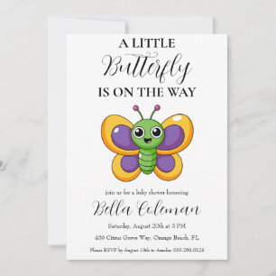 a little butterfly baby shower invitations