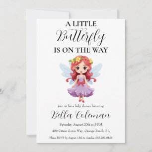 a little butterfly baby shower invitations