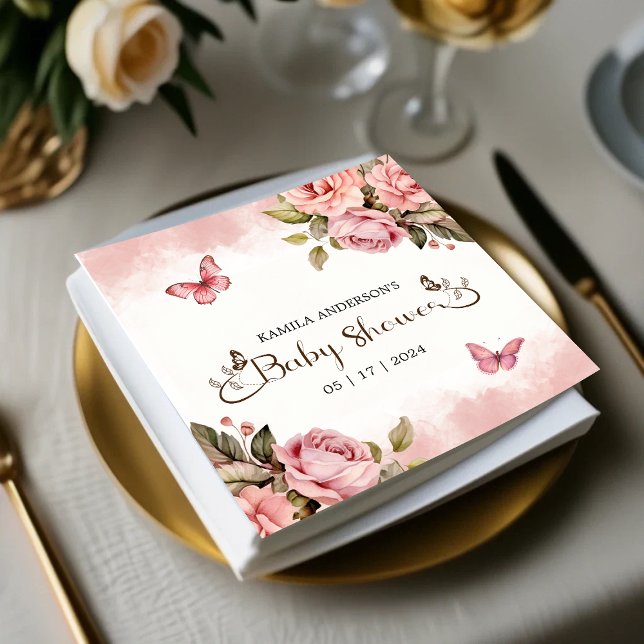 A Little Butterfly Baby Shower Napkin (A Little Butterfly Baby Shower Napkins)