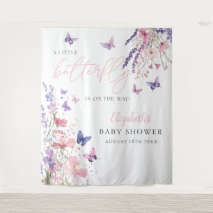 A Little Butterfly Baby Shower Photo Backdrop Tapestry