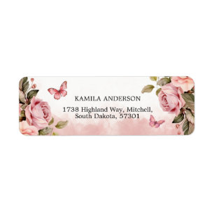 A Little Butterfly Baby Shower Return Address