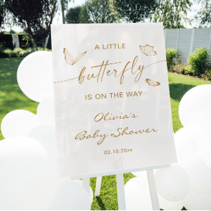 A Little Butterfly Baby Shower Welcome Acrylic Sign