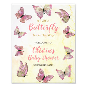 A Little Butterfly Baby Shower Welcome Sign