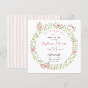A Little Butterfly Boho Cottagecore Baby Shower Invitation