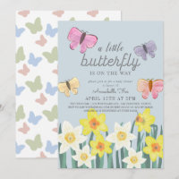 A Little Butterfly Daffodil Floral Baby Shower