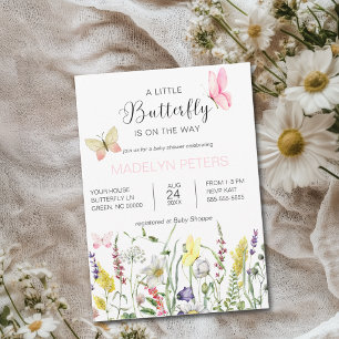A Little Butterfly Garden Baby Shower Invitation