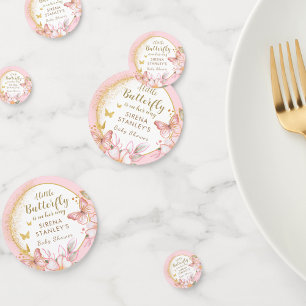 A Little Butterfly I Pink Floral Girl Baby Shower Confetti
