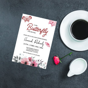 A Little Butterfly Is On Her Way Baby Shower Invitation
