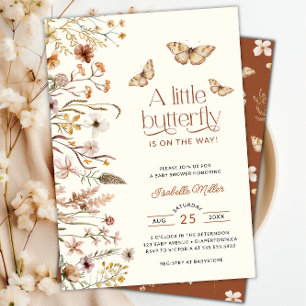 A Little Butterfly Is On Her Way Baby Shower Invitation