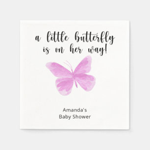 A Little Butterfly is on her way Baby Shower Napkin