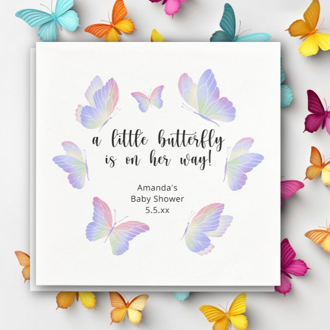 A Little Butterfly is on her way Baby Shower Napkin (Creator Uploaded)