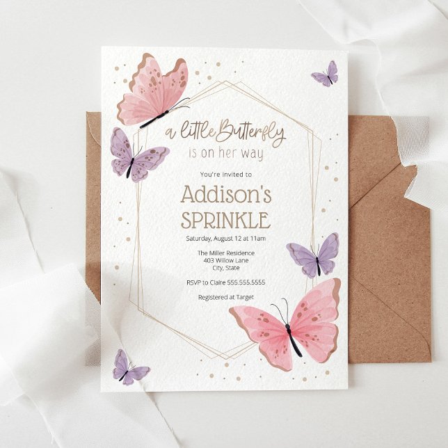 A little Butterfly is on her way Baby Sprinkle Invitation (Creator Uploaded)