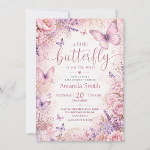  A little butterfly is on its way  Baby Shower Invitation