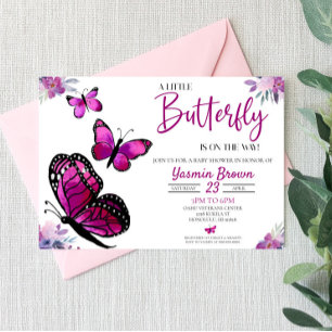 A Little Butterfly Is On The Way! Baby Shower Invitation