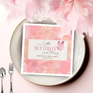 A Little Butterfly is on the Way Baby Shower Napkin