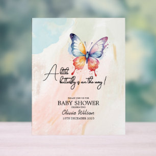 A little butterfly pastel whimsical Baby Shower  Acrylic Sign