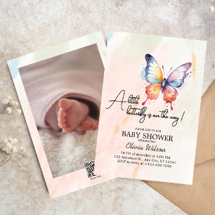 A little butterfly pastel whimsical Baby Shower Invitation