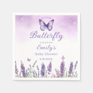 A little Butterfly purple cute girl baby shower Napkin