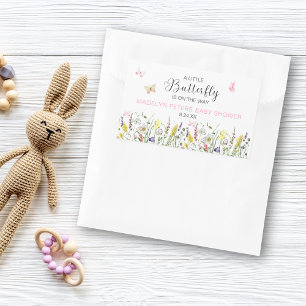 A Little Butterfly Wildflower Baby Shower Sticker