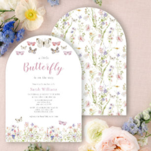 A Little Butterfly Wildflower Garden Baby Shower Invitation