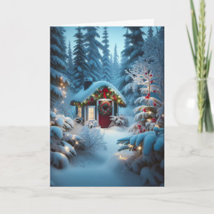 A Little Cabin in the Woods   Festive Christmas Card