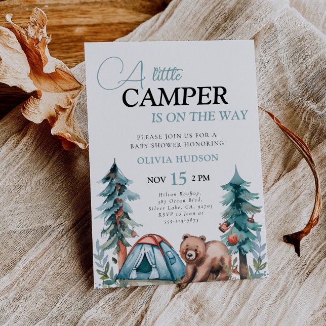 A Little Camper Forest Baby Shower Invitation (Creator Uploaded)
