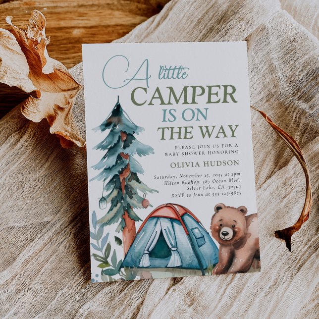 A Little Camper Forest Baby Shower Invitation (Creator Uploaded)