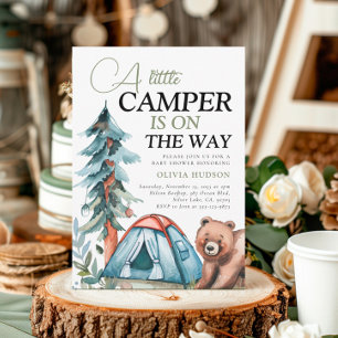 A Little Camper Forest Baby Shower Invitation